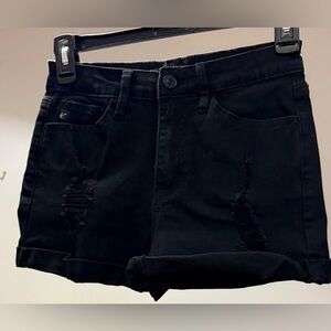 KanCan Black Distressed Jean Shorts
